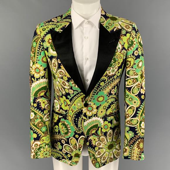 TOM FORD Size 34 Regular Multi-Color Black Paisley Viscose Sport Coat - Picture 1 of 9
